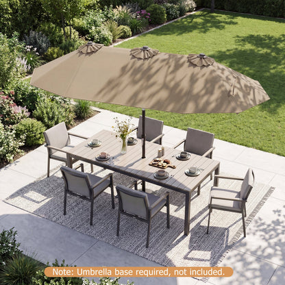Double Sided Patio Umbrella Adjustable Tilt Crank