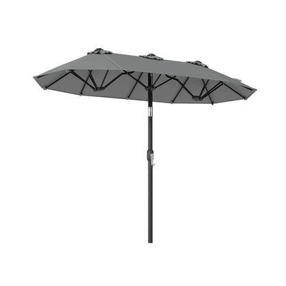 Double Sided Patio Umbrella Adjustable Tilt Crank