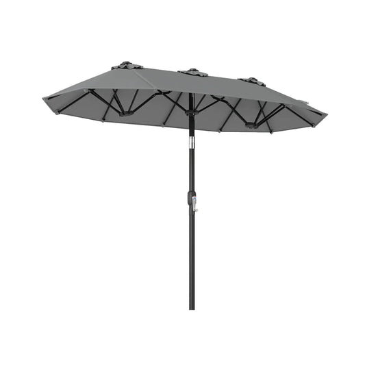 Double Sided Patio Umbrella Adjustable Tilt Crank