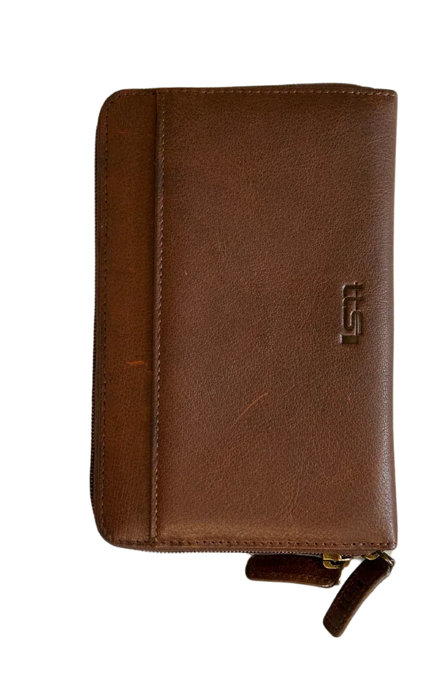Cambridge Leather Double Zipper Wallet, Mens Wallet