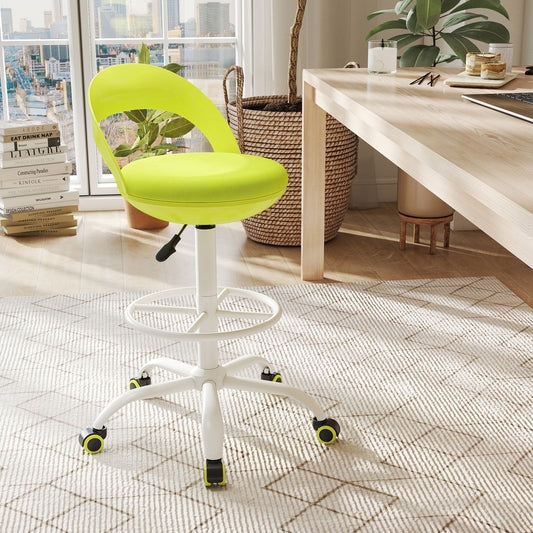 Drafting Stool Rolling Tall Desk Chair with Wheels-Green - Tampa Home & Garden Store