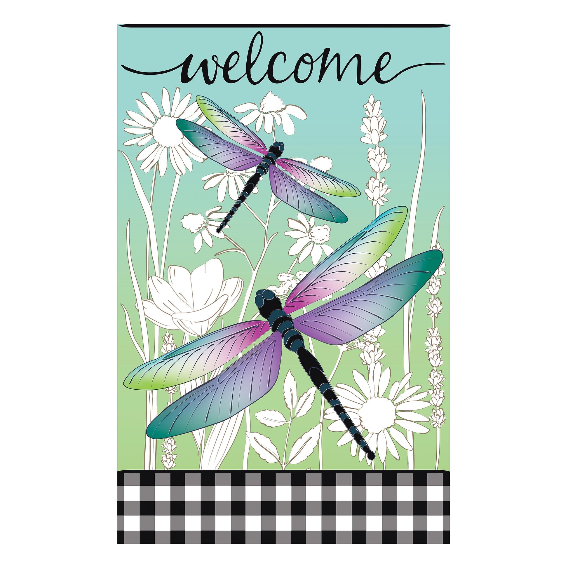 Dragonflies and Wildflowers Applique Garden Flag - Tampa Home & Garden Store