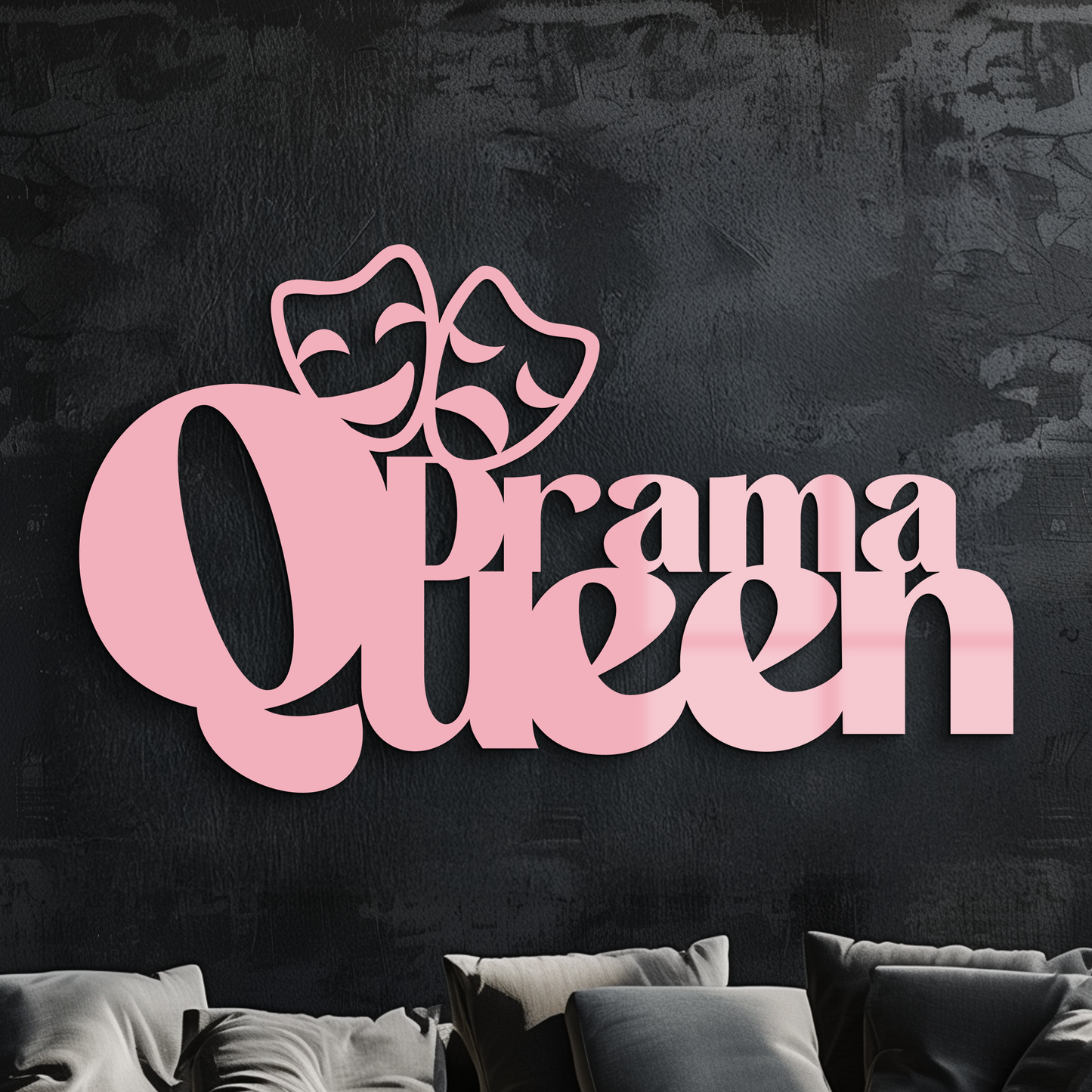 Drama Queen Metal Wall Art – Theatrical Comedy & Tragedy Mask Design - KAFGP093 - Tampa Home & Garden Store