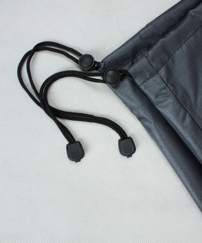 Dining Table Cover 120W x 78D x 32H gray fabric with drawcord toggles Shield Outdoor Covers on Tampa Home & Garden Store