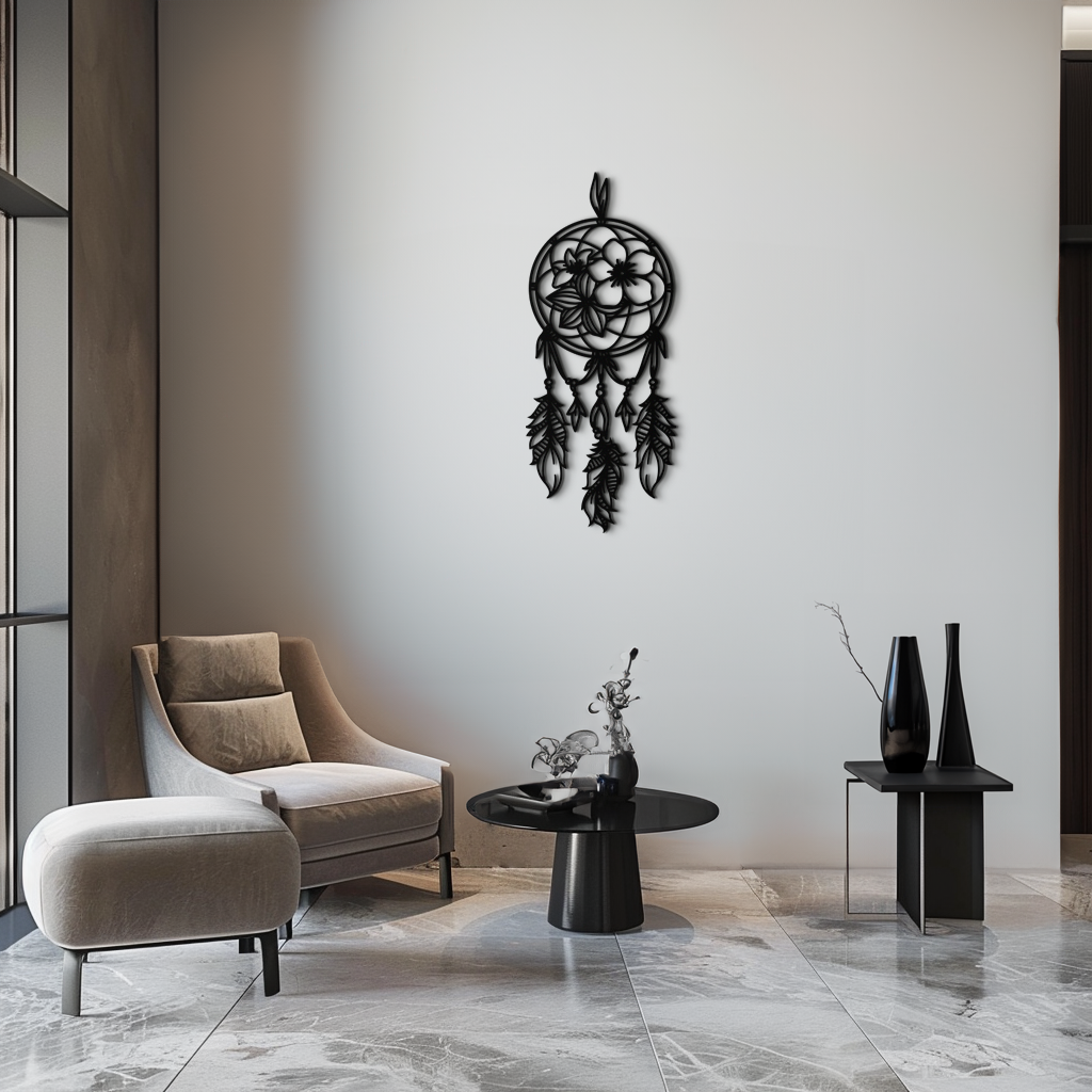 Dreamcatcher Metal Wall Art - Boho-Inspired Steel Wall Decor - KAF113 - Tampa Home & Garden Store