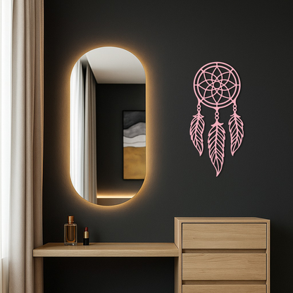 Dreamcatcher Silhouette Metal Wall Art – Boho Feather Design - KAFGP065 - Tampa Home & Garden Store