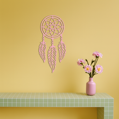 Dreamcatcher Silhouette Metal Wall Art – Boho Feather Design - KAFGP065 - Tampa Home & Garden Store
