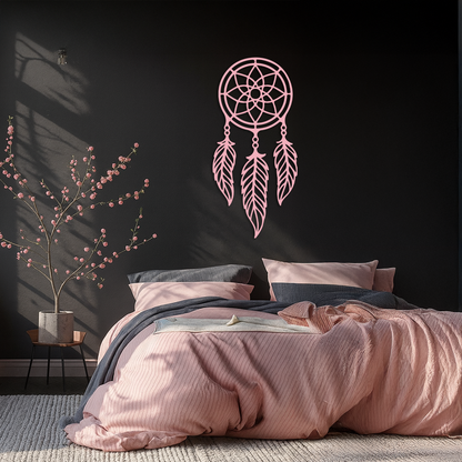 Dreamcatcher Silhouette Metal Wall Art – Boho Feather Design - KAFGP065 - Tampa Home & Garden Store