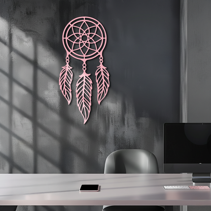 Dreamcatcher Silhouette Metal Wall Art – Boho Feather Design - KAFGP065 - Tampa Home & Garden Store