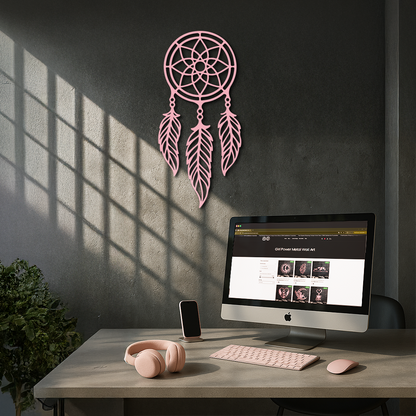 Dreamcatcher Silhouette Metal Wall Art – Boho Feather Design - KAFGP065 - Tampa Home & Garden Store