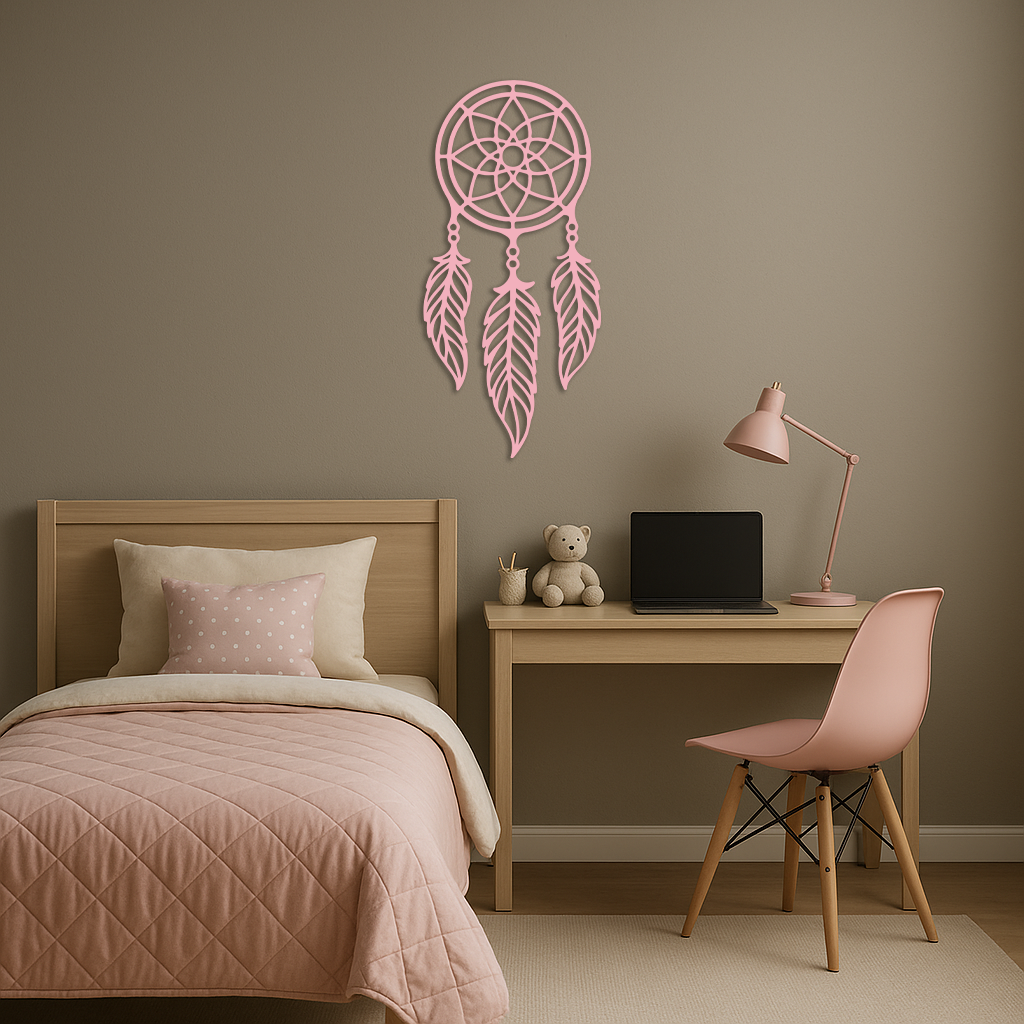 Dreamcatcher Silhouette Metal Wall Art – Boho Feather Design - KAFGP065 - Tampa Home & Garden Store