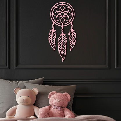 Dreamcatcher Silhouette Metal Wall Art – Boho Feather Design - KAFGP065 - Tampa Home & Garden Store