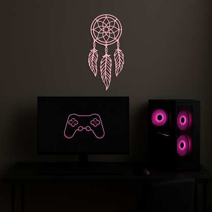 Dreamcatcher Silhouette Metal Wall Art – Boho Feather Design - KAFGP065 - Tampa Home & Garden Store