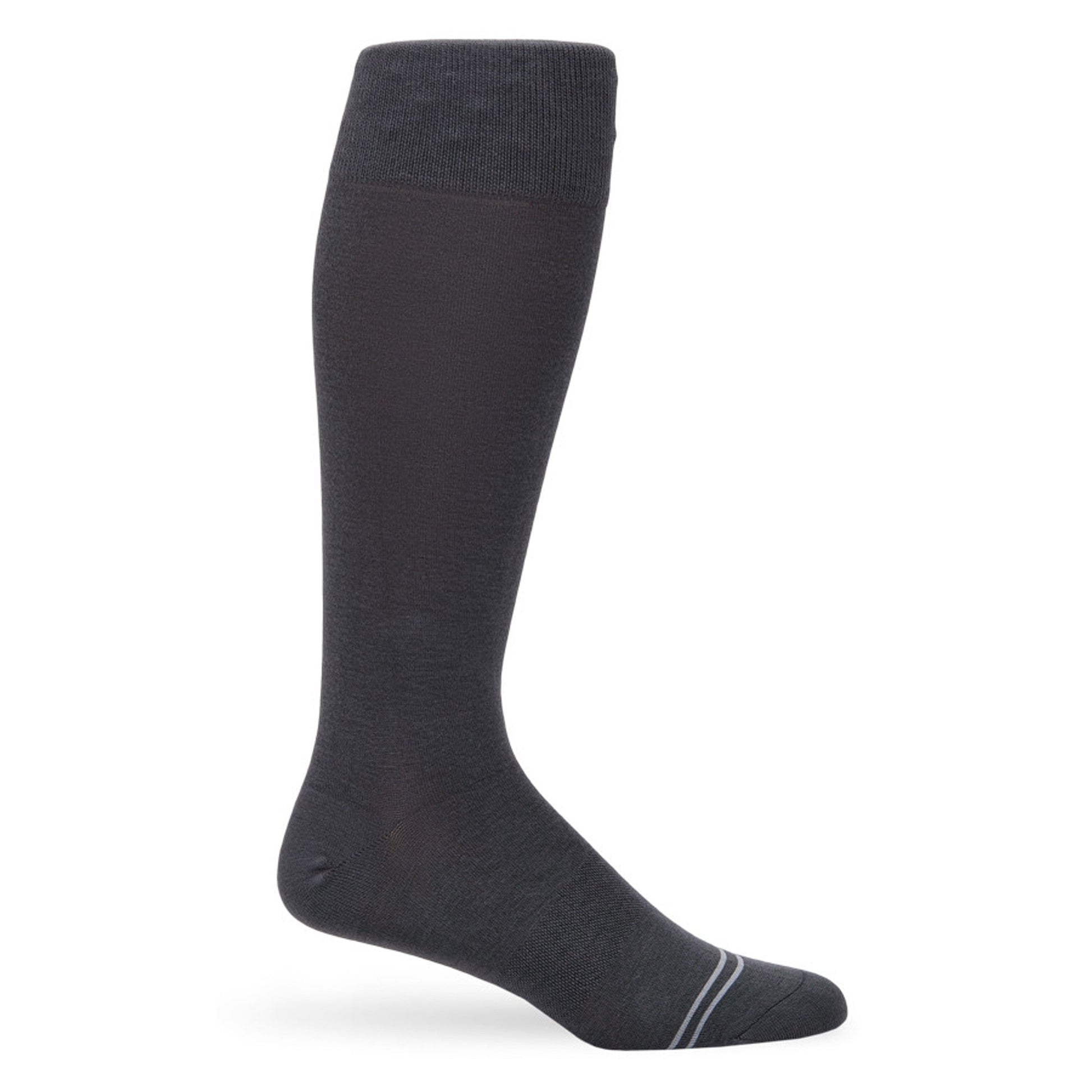 Asher charcoal boardroom dress sock DeadSoxy with light gray stripes on Tampa Home & Garden Store