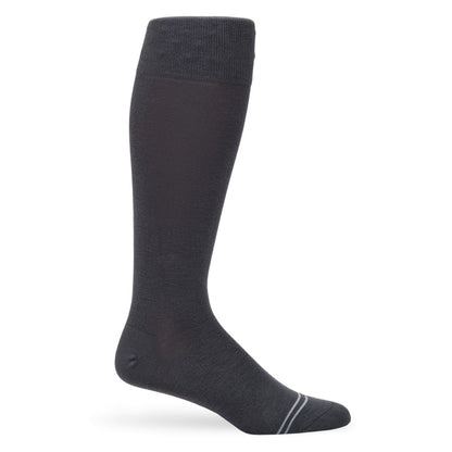 Asher charcoal boardroom dress sock DeadSoxy with light gray stripes on Tampa Home & Garden Store