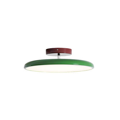 Orbitra flush mount LED ceiling light with swivel arm, green rim, white diffuser Moktan Sabai on Tampa Home & Garden Store