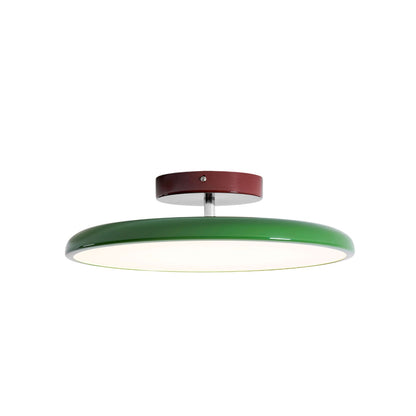 Orbitra flush mount LED ceiling light with green circular rim white diffuser swivel arm on Tampa Home & Garden Store