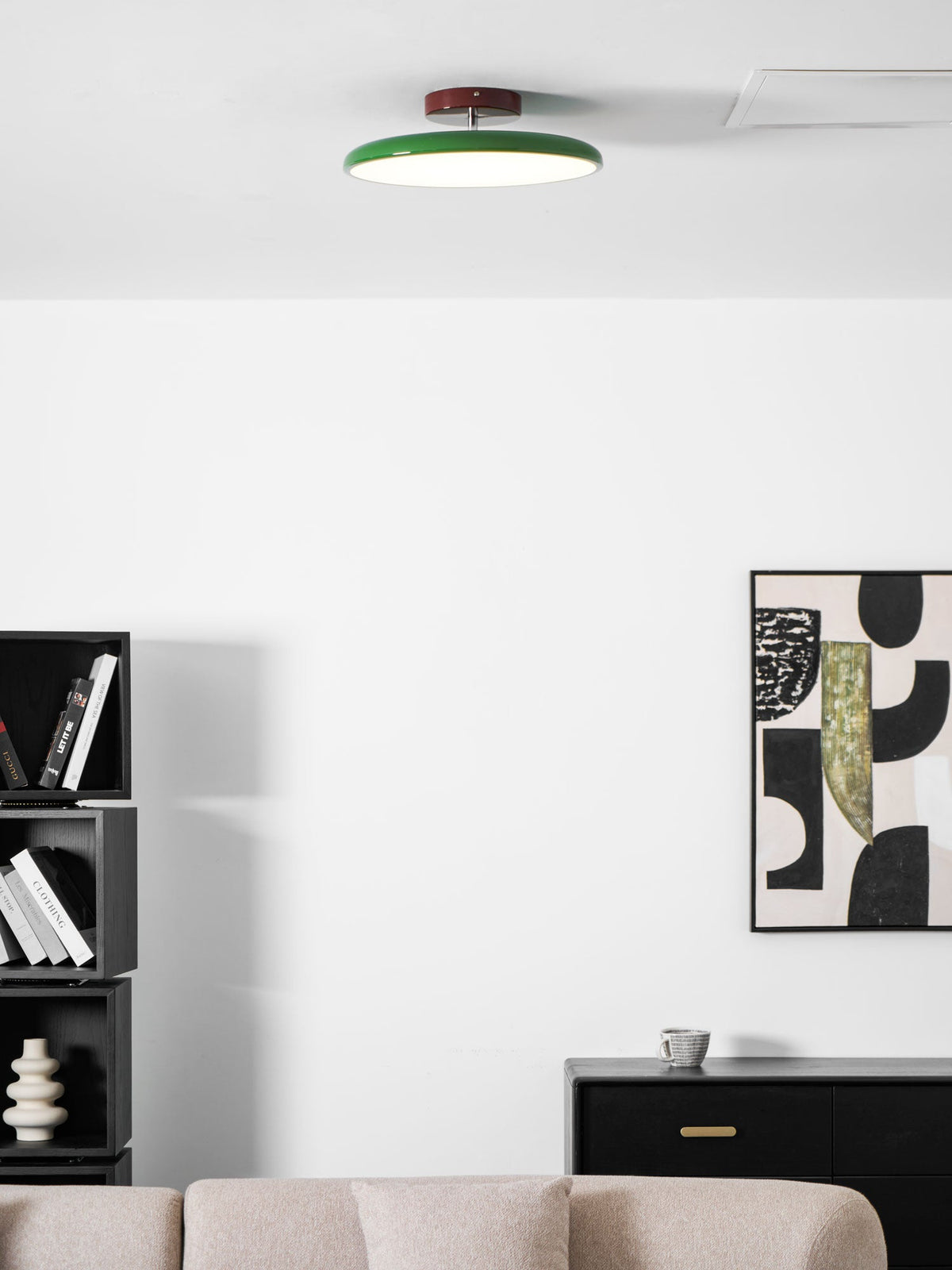 Orbitra flush mount LED light with swivel arm; green rim by Moktan Sabai on Tampa Home & Garden Store