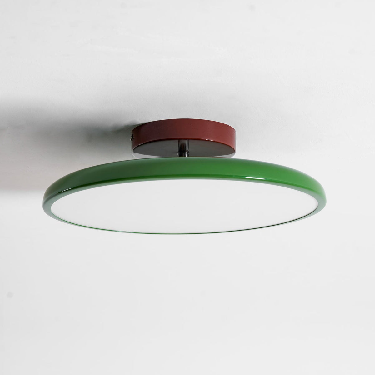Orbitra flush mount LED ceiling light with swivel arm in green ring Moktan Sabai on Tampa Home & Garden Store