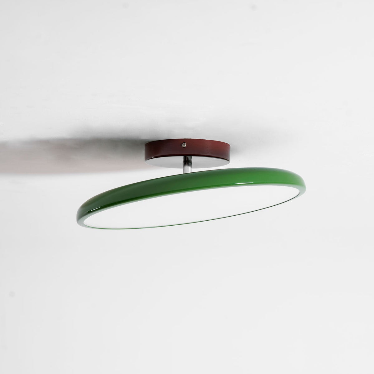 Orbitra flush-mount ceiling light with swivel arm in green and brown canopy by Moktan Sabai on Tampa Home & Garden Store