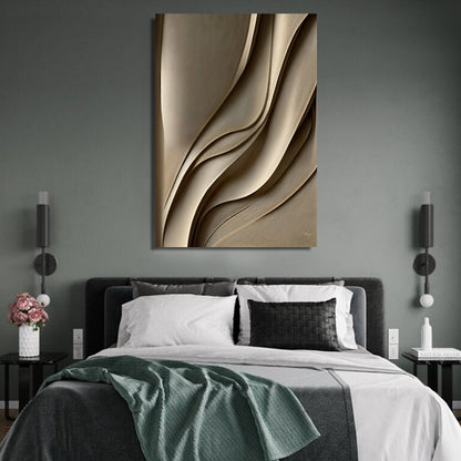 Canvas Print Drifted Elegance with abstract beige folds and neutral tones for bedroom decor on Tampa Home & Garden Store