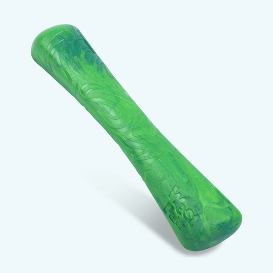 Drifty dishwasher-safe bone chew toy by West Paw in bright green with embossed texture on Tampa Home & Garden Store