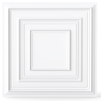 Drop Ceiling Tiles 24" x 24" PVC Ceiling Panels with 3D Decorative Patterns 12-Pack-White