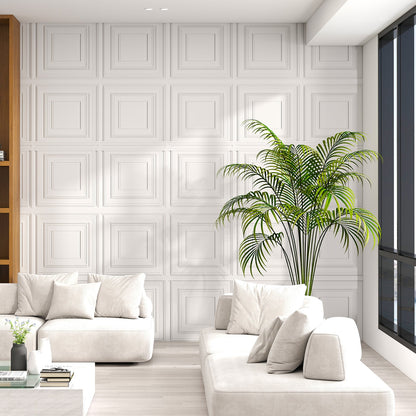 Drop Ceiling Tiles 24" x 24" PVC Ceiling Panels with 3D Decorative Patterns 12-Pack-White