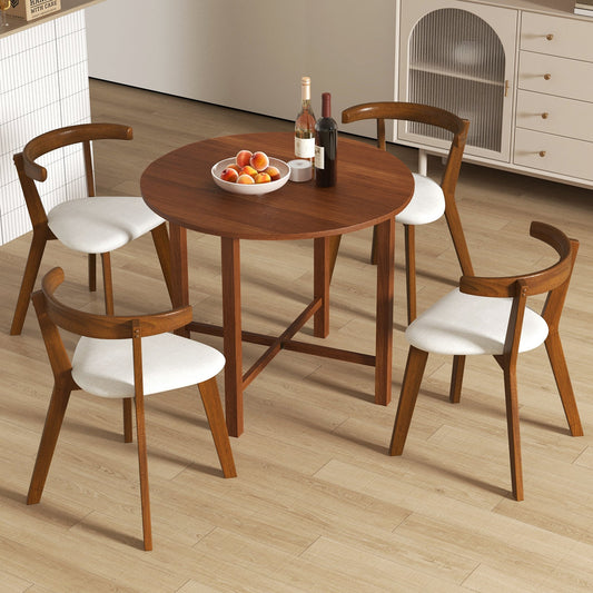 Dual Drop Leaf Dining Table for Small Spaces-Walnut - Tampa Home & Garden Store