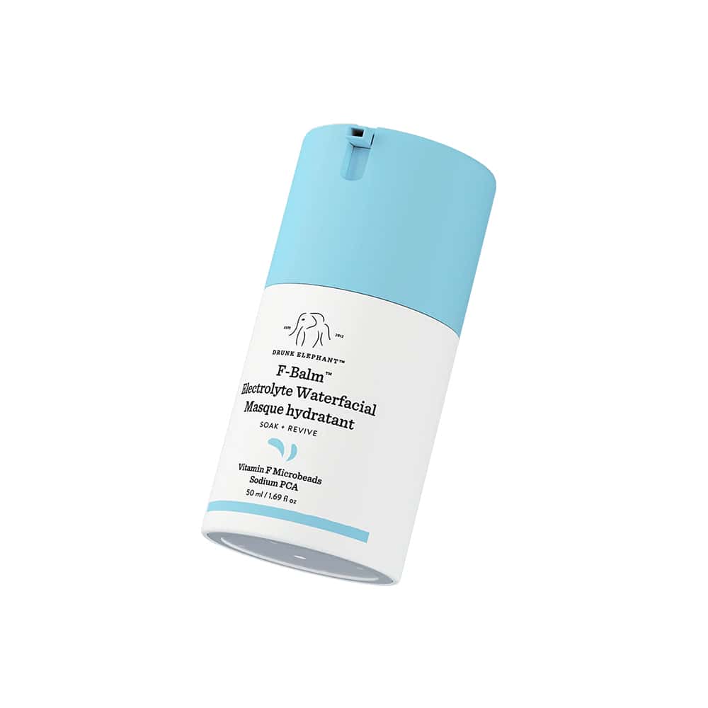 Drunk Elephant F-Balm Electrolyte Waterfacial bottle with sky-blue cap and white label, 50 ml on Tampa Home & Garden Store