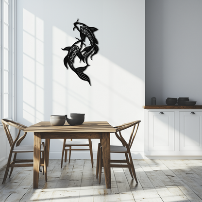 Dual Fish Metal Wall Art – Nature-Inspired Aquatic Silhouette for Modern Interiors- KAF653 - Tampa Home & Garden Store