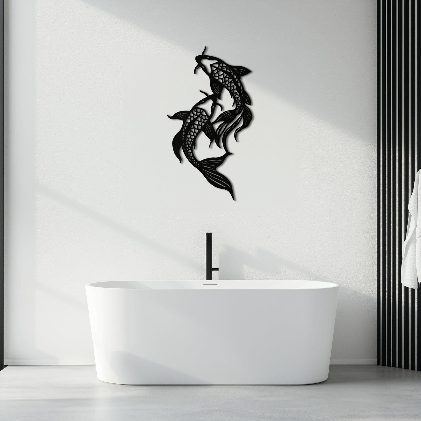 Dual Fish Metal Wall Art – Nature-Inspired Aquatic Silhouette for Modern Interiors- KAF653 - Tampa Home & Garden Store