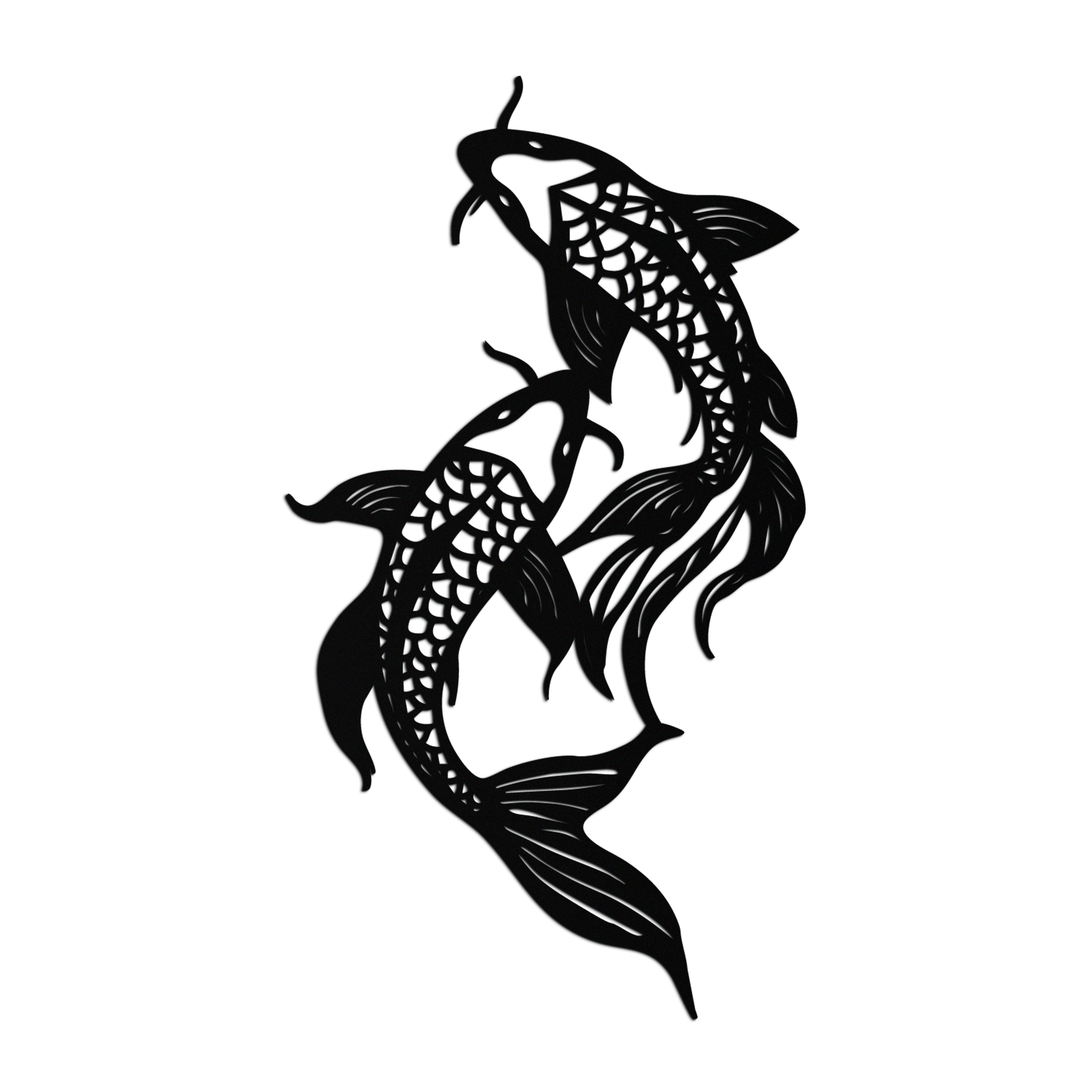Dual Fish Metal Wall Art – Nature-Inspired Aquatic Silhouette for Modern Interiors- KAF653 - Tampa Home & Garden Store