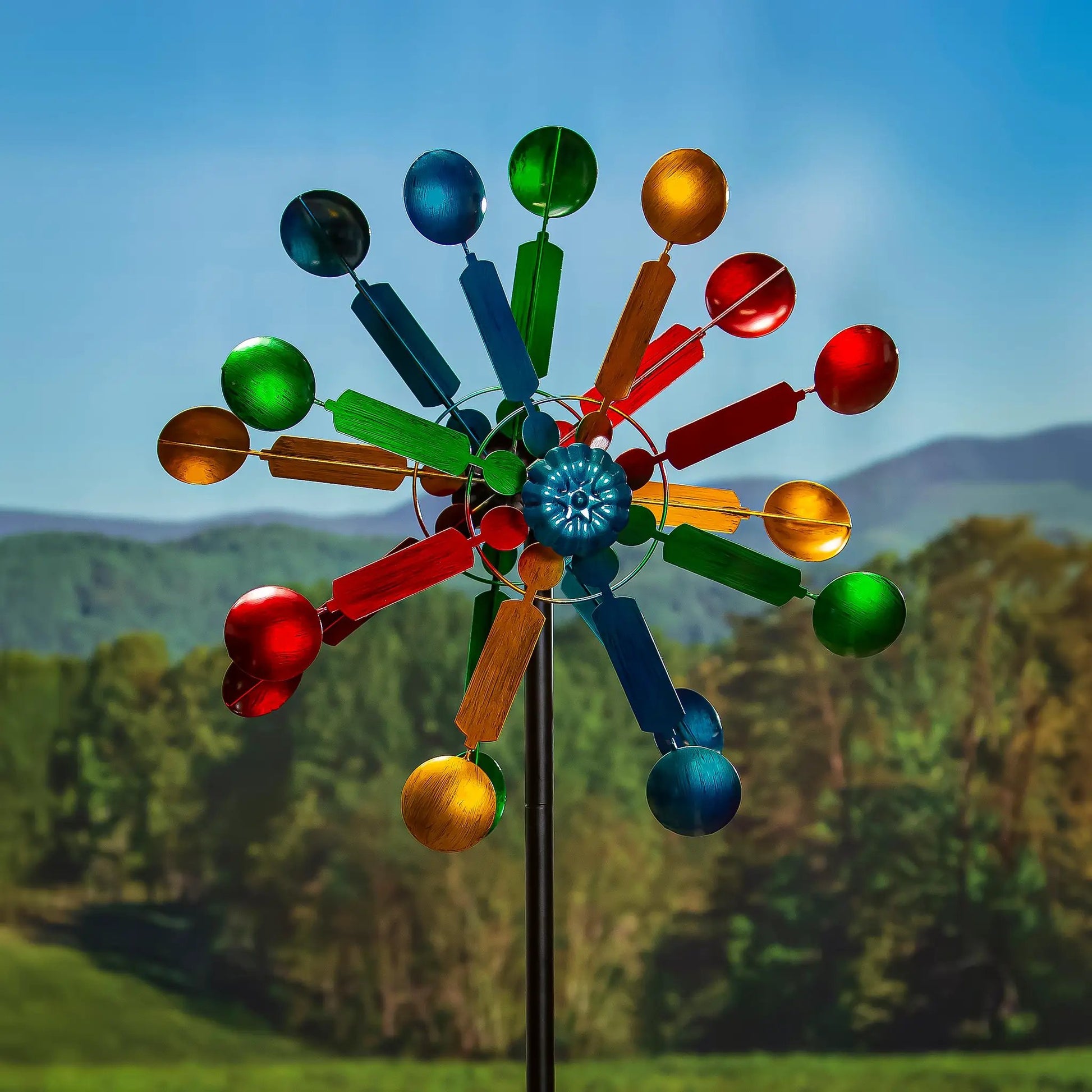 Dual Sided Asterisk Wind Spinner, Multi - Tampa Home & Garden Store