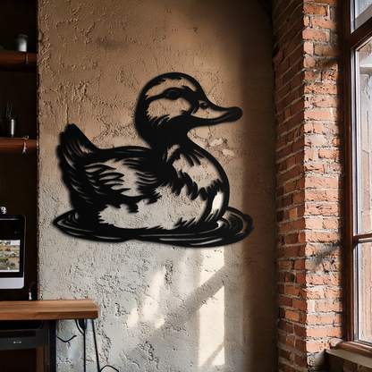 Duckling Metal Wall Art – Adorable Animal Silhouette for Farmhouse or Kids' Room Decor- KAF688 - Tampa Home & Garden Store