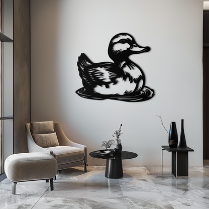 Duckling Metal Wall Art – Adorable Animal Silhouette for Farmhouse or Kids' Room Decor- KAF688 - Tampa Home & Garden Store