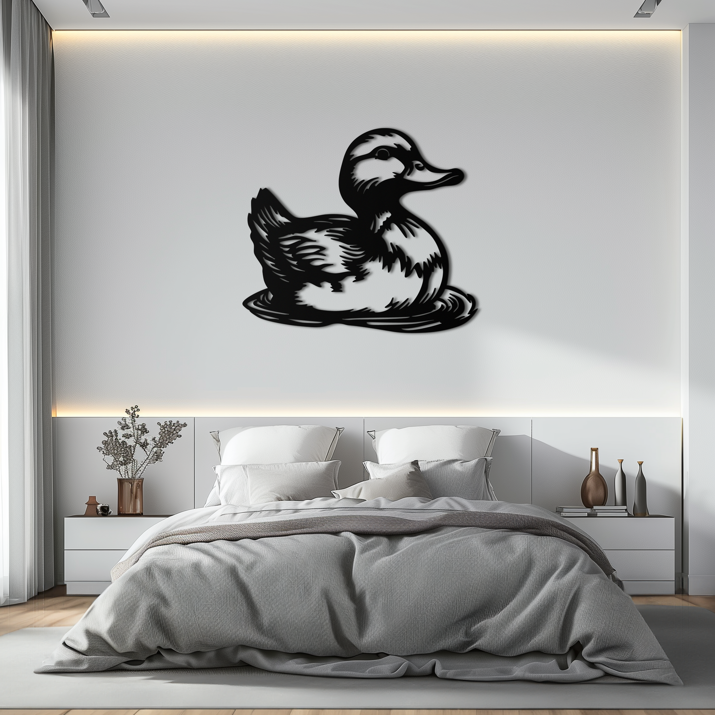 Duckling Metal Wall Art – Adorable Animal Silhouette for Farmhouse or Kids' Room Decor- KAF688 - Tampa Home & Garden Store
