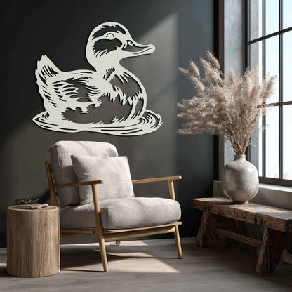 Duckling Metal Wall Art – Adorable Animal Silhouette for Farmhouse or Kids' Room Decor- KAF688 - Tampa Home & Garden Store