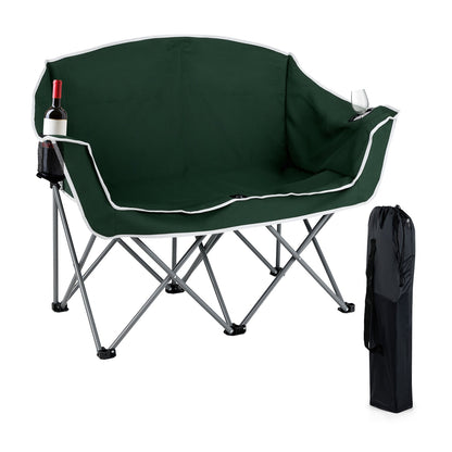 GemGear green duo camping chair with armrests and two cup holders, carry bag on Tampa Home & Garden Store