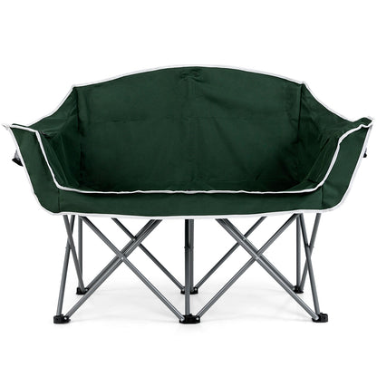 GemGear Duo camping chair oversized green loveseat with armrests and cup holders on Tampa Home & Garden Store