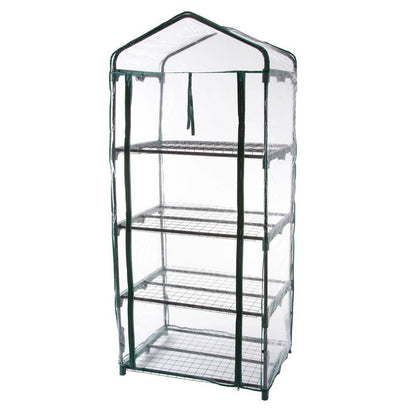 Durable 4-Tier Plant Stand Greenhouse with Zippered PVC Cover - Tampa Home & Garden Store