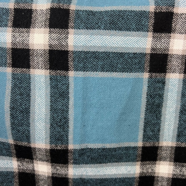 Dusty Blue, Black, White and Tan Plaid Flannel Infinity or Blanket Scarf - Tampa Home & Garden Store