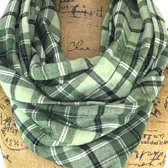 Dusty Matcha Green Plaid Flannel Infinity or Blanket Scarf - Tampa Home & Garden Store