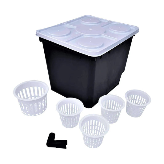 Hydroponic net pot bucket, dutch bucket.