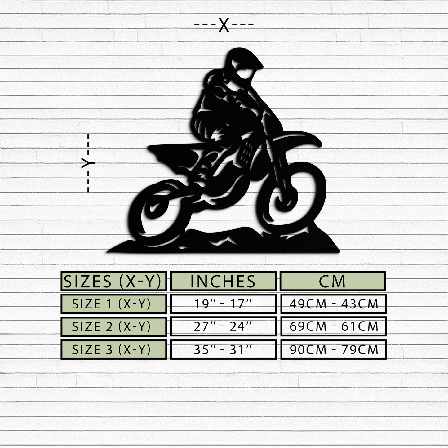 Dynamic Motocross Rider Metal Wall Art – Off-Road Motorcycle Silhouette Decor - KAF645 - Tampa Home & Garden Store