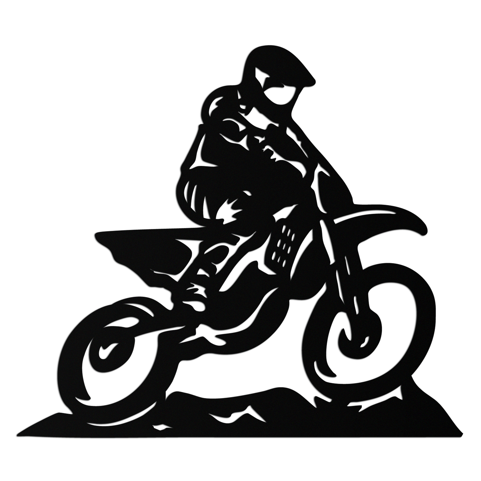 Dynamic Motocross Rider Metal Wall Art – Off-Road Motorcycle Silhouette Decor - KAF645 - Tampa Home & Garden Store