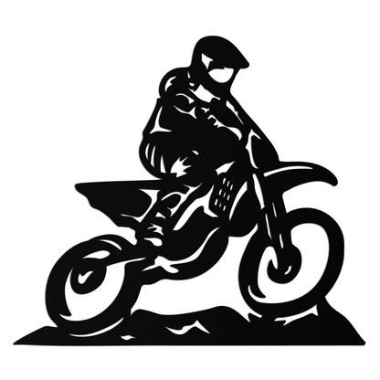 Dynamic Motocross Rider Metal Wall Art – Off-Road Motorcycle Silhouette Decor - KAF645 - Tampa Home & Garden Store