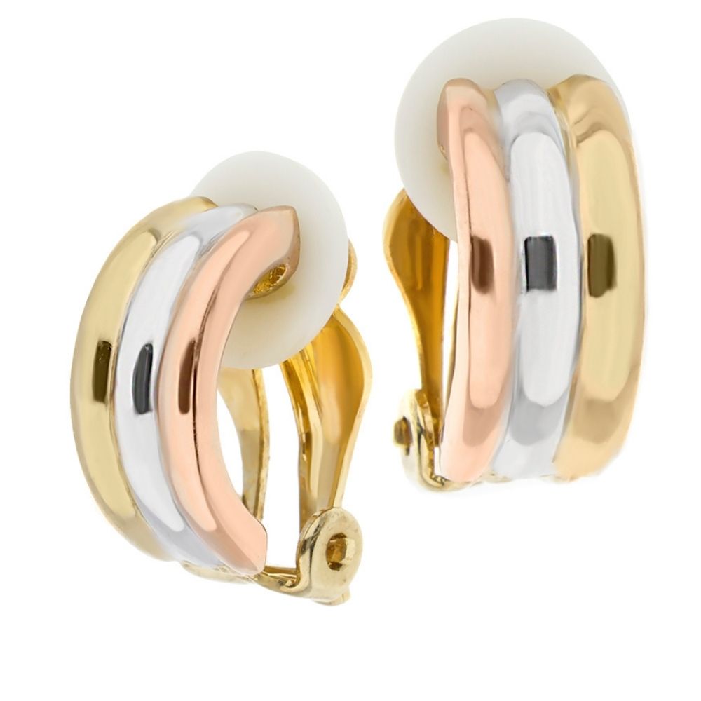 Socialite Earring tri-tone hoop in gold, rose gold, and silver by Lauren G Adams on Tampa Home & Garden Store