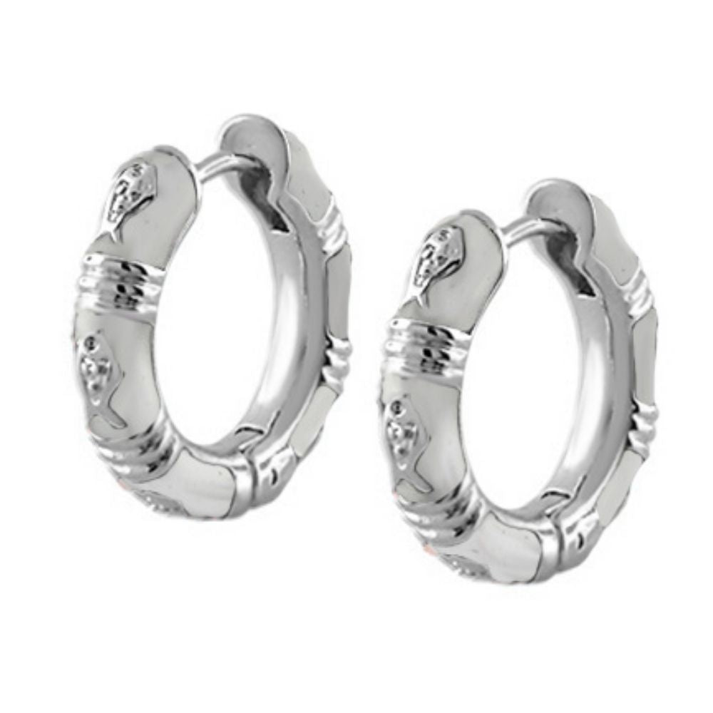 Ocean Love Huggies earrings pair silver-tone hoops with textured ridges on Tampa Home & Garden Store