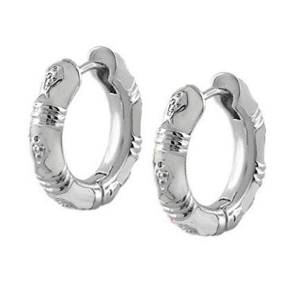 Ocean Love Huggies earrings pair silver-tone hoops with textured ridges on Tampa Home & Garden Store